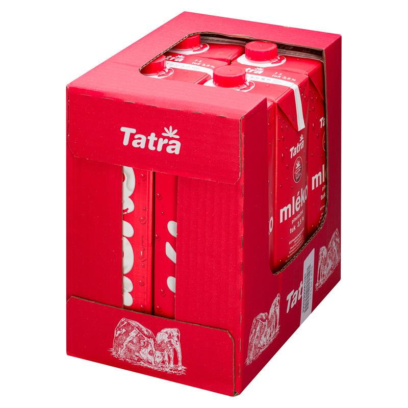 TATRA mléko plnotučné trvanlivé s uzávěrem 6 x 1 l TP