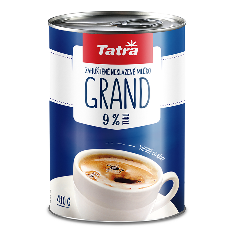 Tatra Grand Mléko zahuštěné neslazené 9 % chlaz.