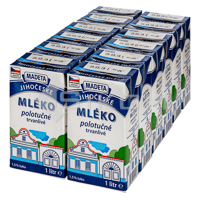 MADETA mléko polotučné 1,5% - 12 x 1 l TP
