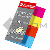 Samolepící záložky Contacta neonové - 20 mm x 50 mm / 4 x 40 lístků / průhledné