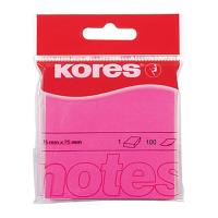 Samolepící bloček Kores neon - 75 x 75 mm 100 lístků barva růžová