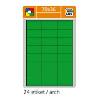 Print etikety A4 pro laserový a inkoustový tisk - 70 x 36 mm (24 etiket/ arch) zelená